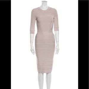 HERVE LEGER Crew Neck Knee-Length Dress. XXS NWOT